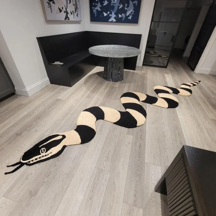 Snake  hand tufted runner Handmade tuft snake rug Unique decorative rug for bedroom Snake lover gift Snake home decor