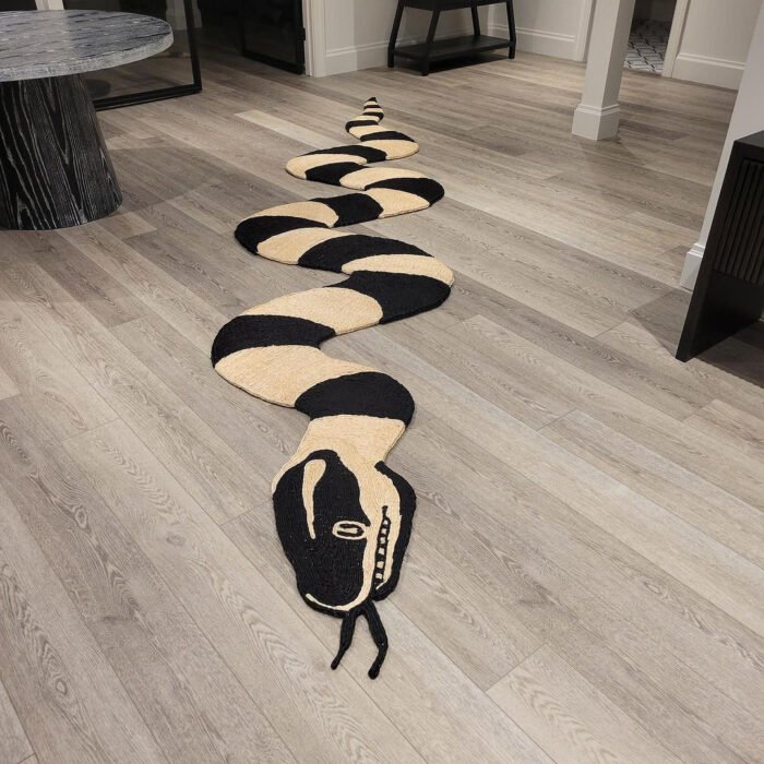 Snake  hand tufted runner Handmade tuft snake rug Unique decorative rug for bedroom Snake lover gift Snake home decor - Image 3